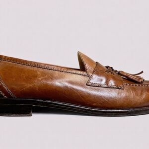 Johnston & Murphy Tassel Loafers Men’s 9.5 Brown Leather Made in Italy Dress